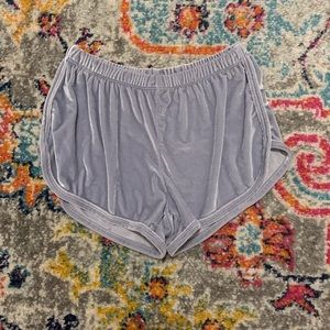 BRANDY MELVILLE VELVET BABY BLUE SHORTS